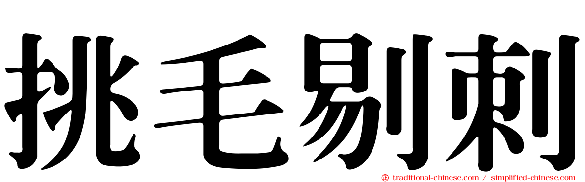 挑毛剔刺