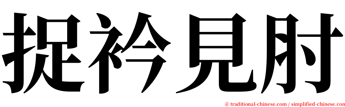 捉衿見肘 serif font