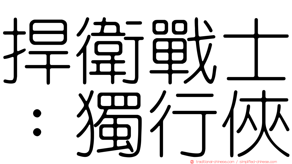 捍衛戰士：獨行俠