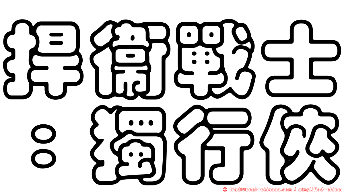 捍衛戰士：獨行俠