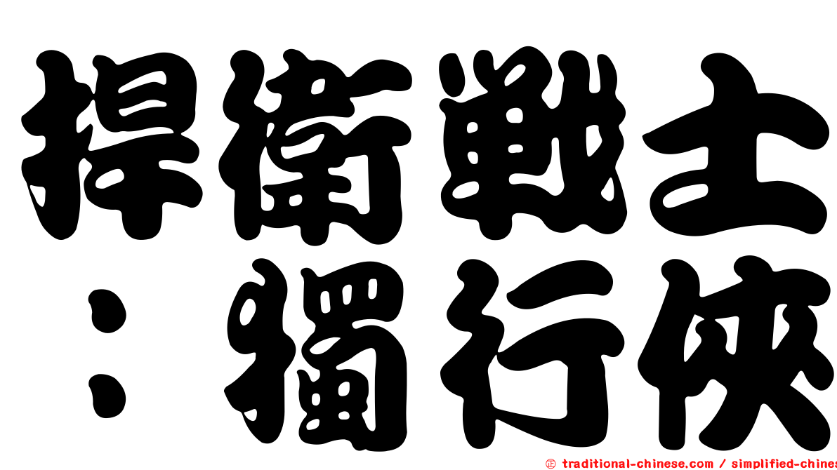 捍衛戰士：獨行俠