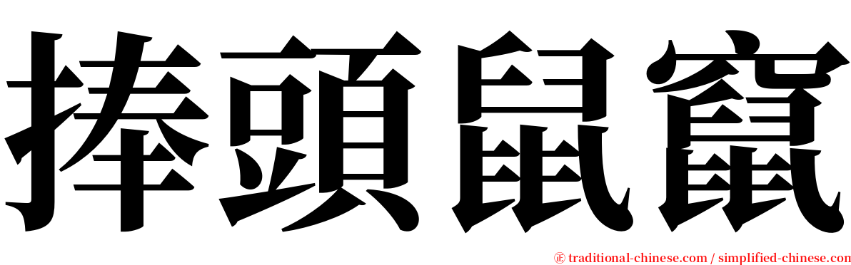 捧頭鼠竄 serif font