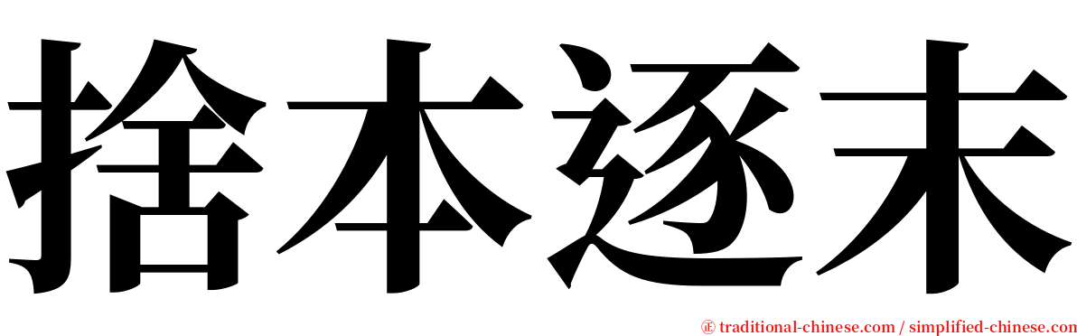 捨本逐末 serif font