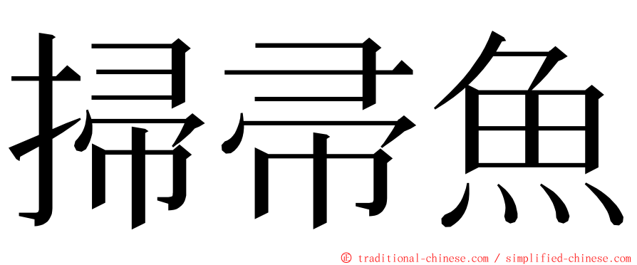 掃帚魚 ming font