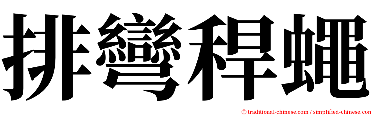 排彎稈蠅 serif font