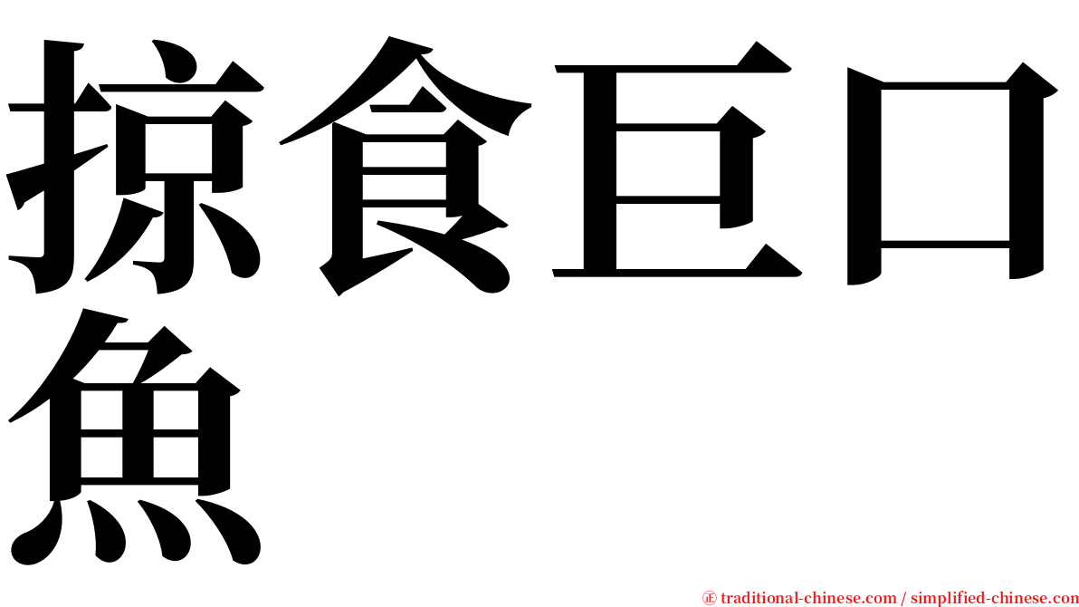 掠食巨口魚 serif font