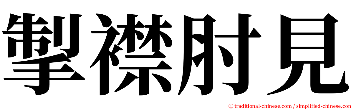 掣襟肘見 serif font