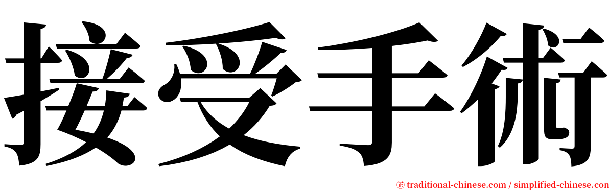 接受手術 serif font