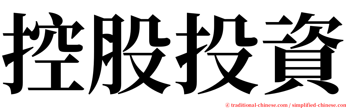控股投資 serif font