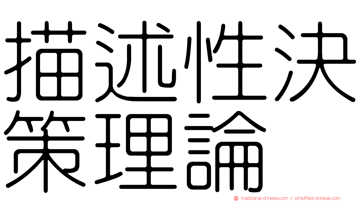描述性決策理論