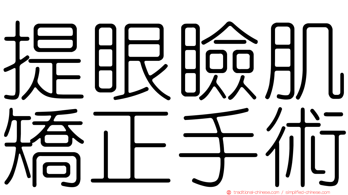 提眼瞼肌矯正手術