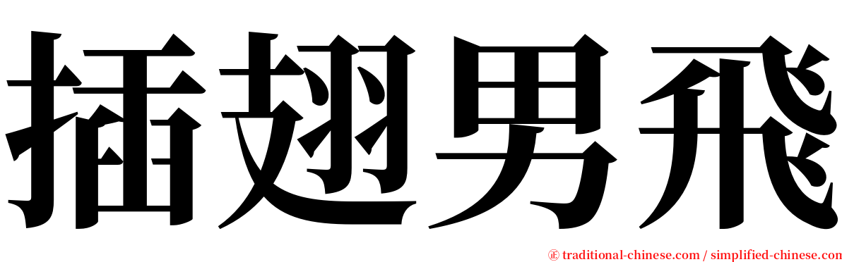 插翅男飛 serif font