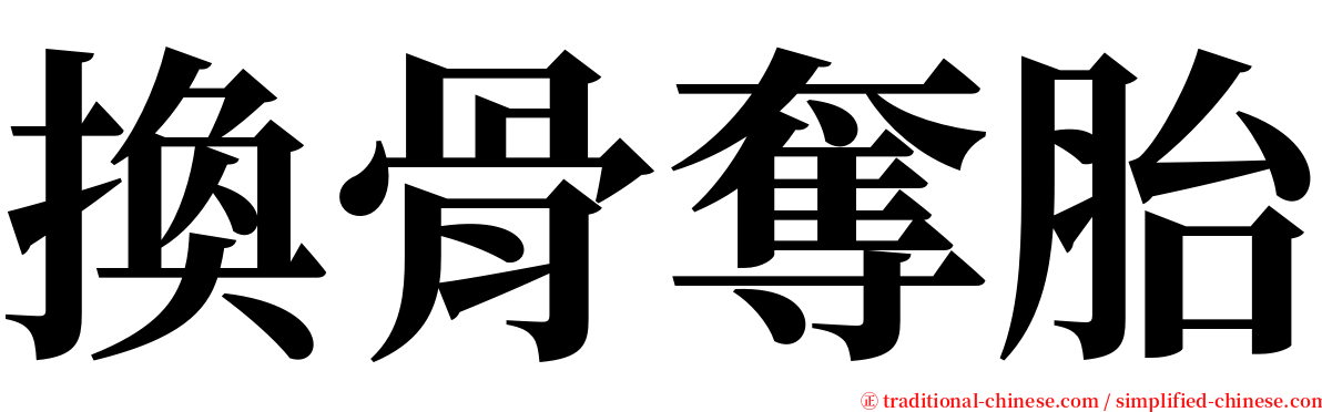 換骨奪胎 serif font