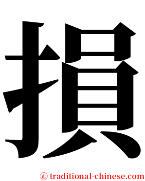 損 serif font