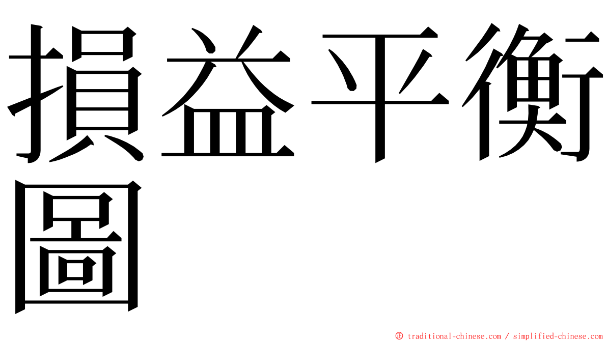 損益平衡圖 ming font