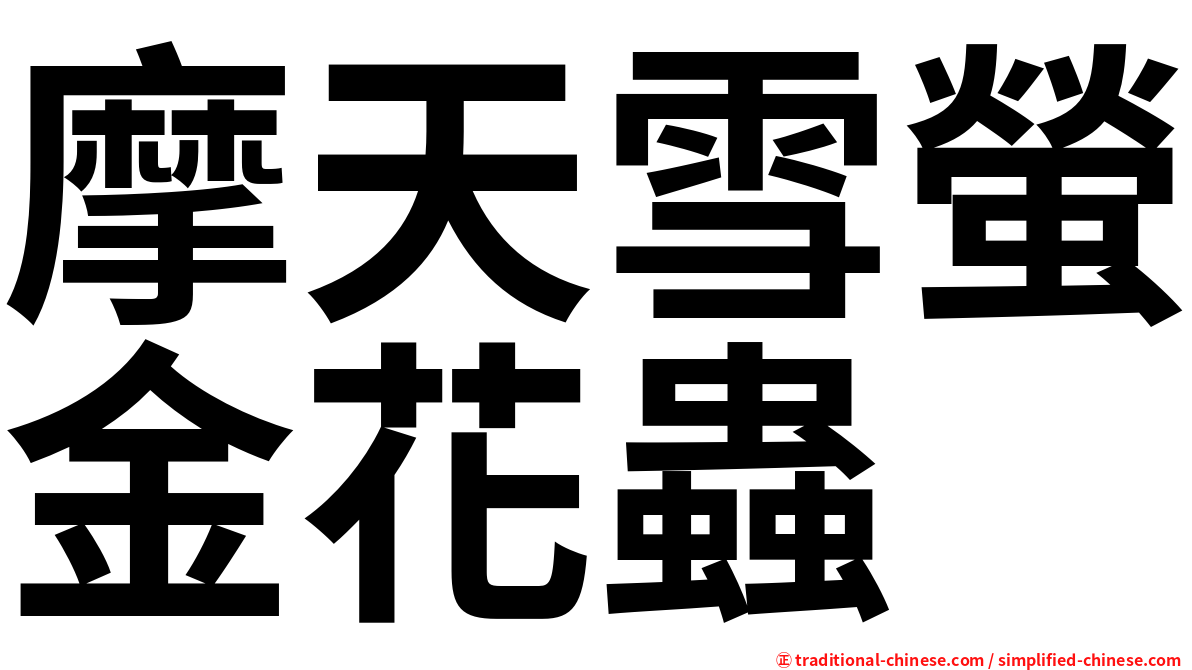 摩天雪螢金花蟲