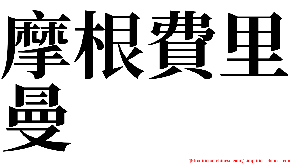 摩根費里曼 serif font