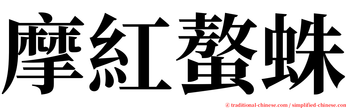 摩紅螯蛛 serif font