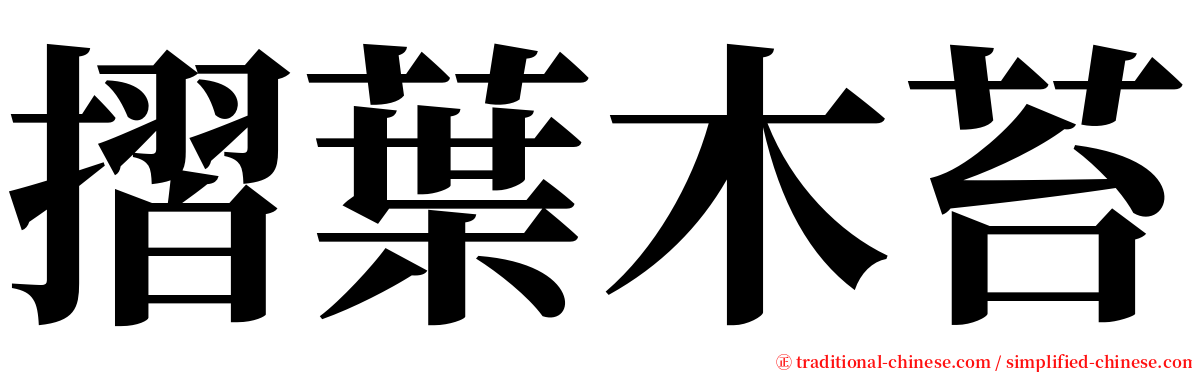 摺葉木苔 serif font