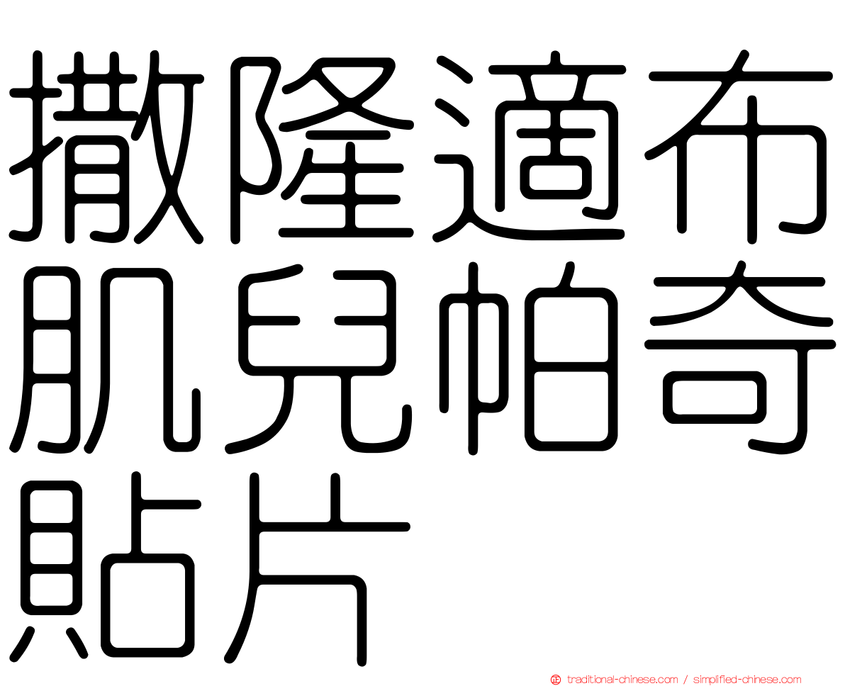 撒隆適布肌兒帕奇貼片