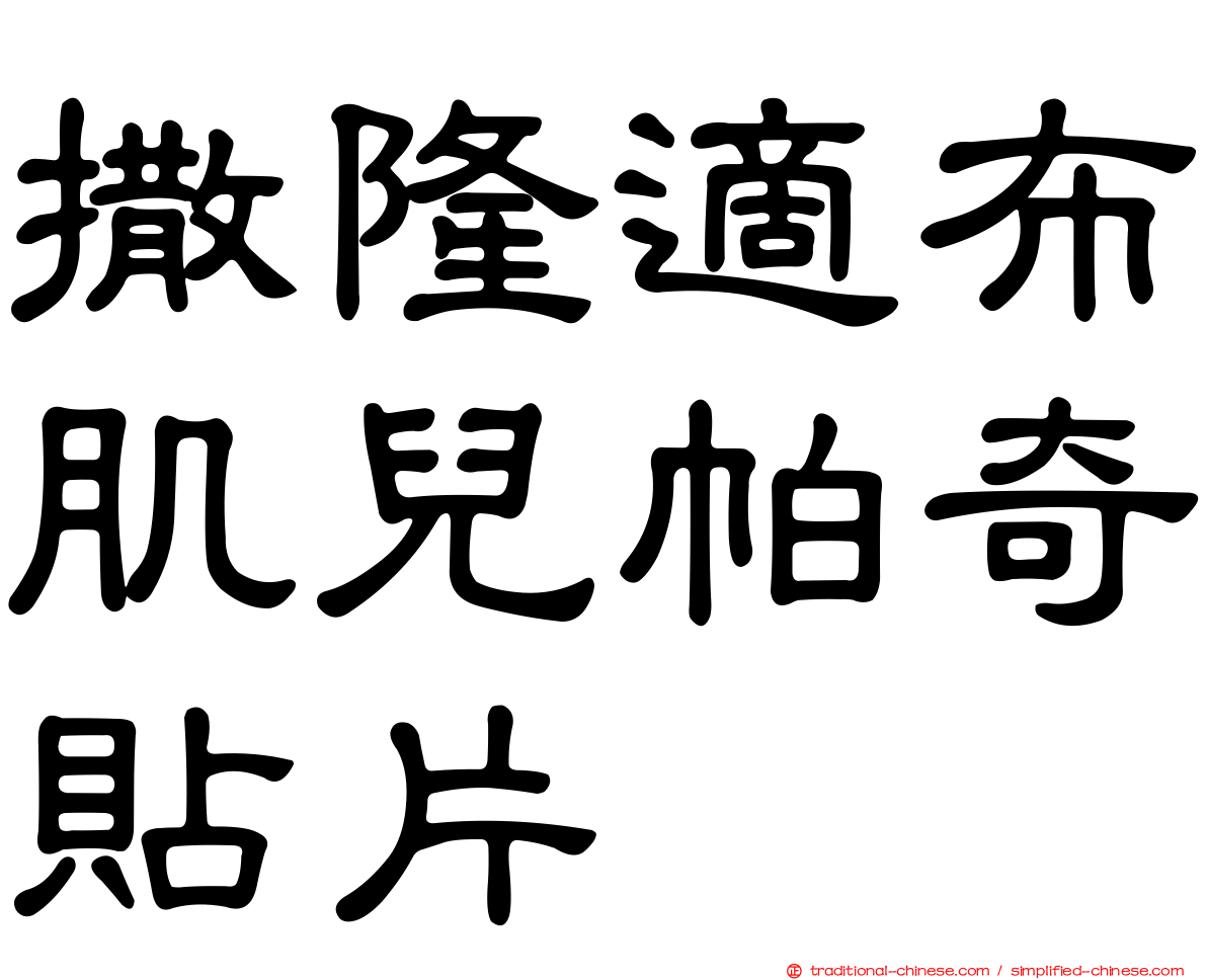 撒隆適布肌兒帕奇貼片