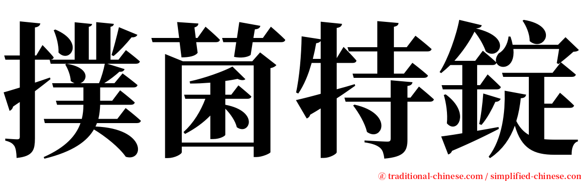 撲菌特錠 serif font