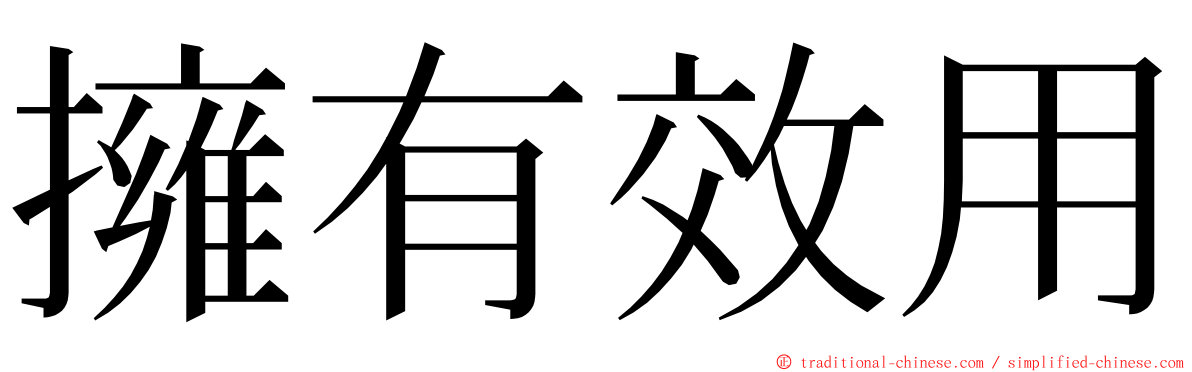 擁有效用 ming font