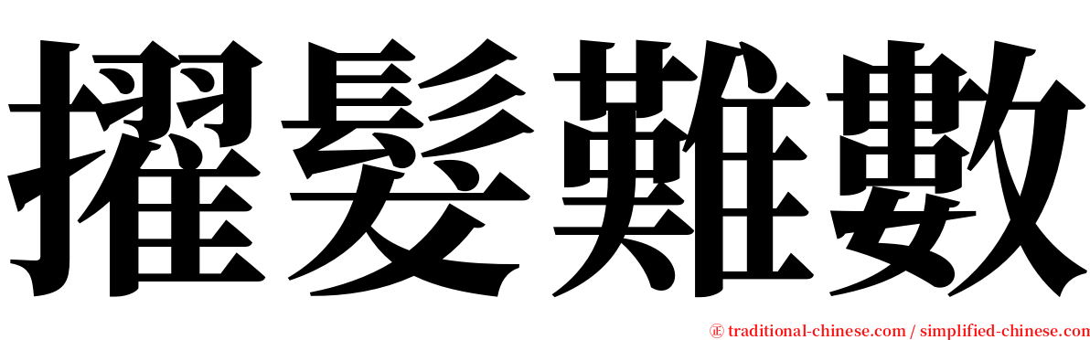 擢髮難數 serif font