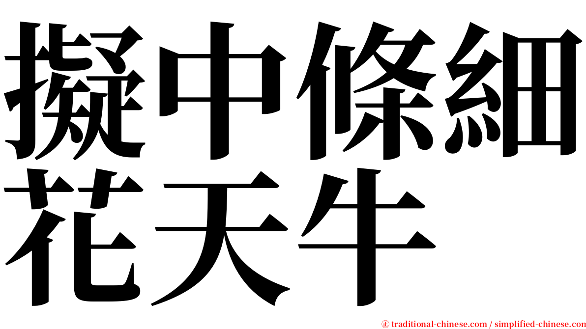 擬中條細花天牛 serif font