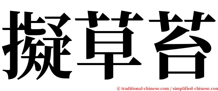 擬草苔 serif font