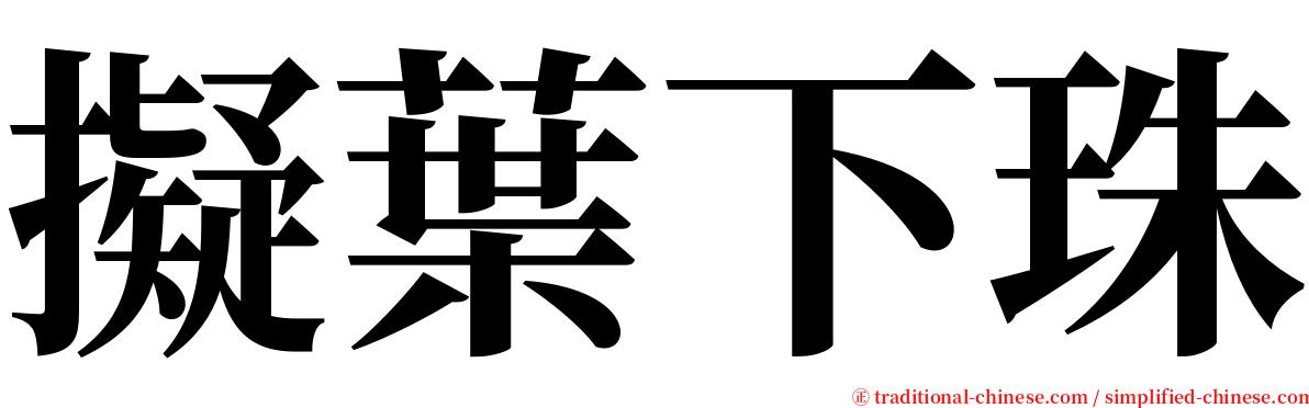 擬葉下珠 serif font