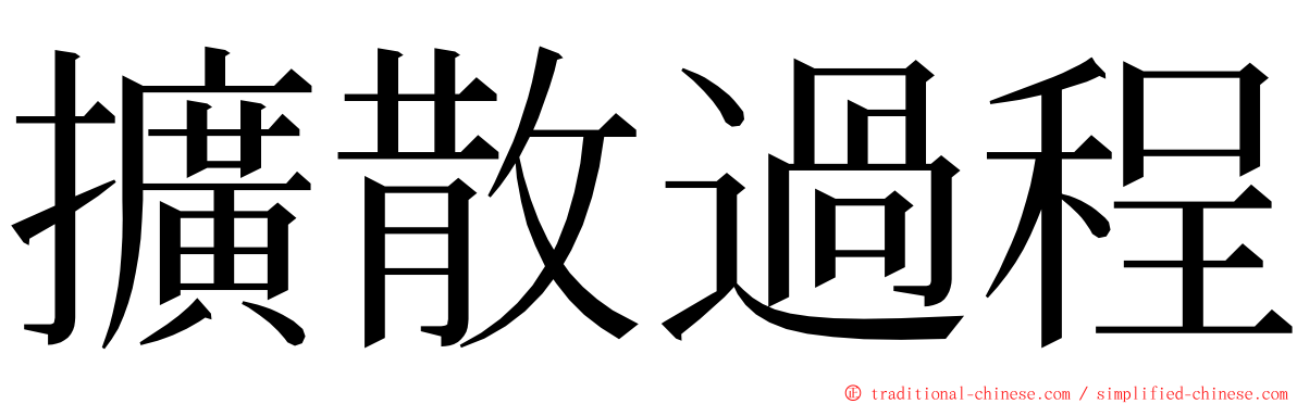 擴散過程 ming font