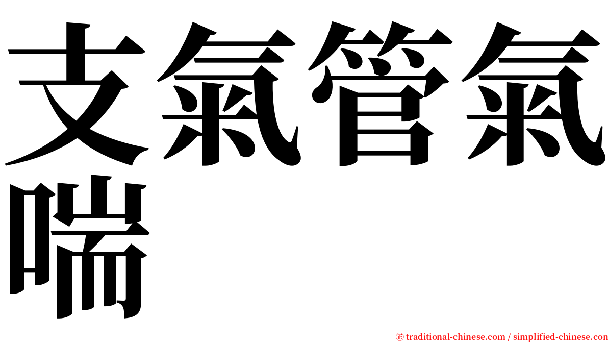 支氣管氣喘 serif font