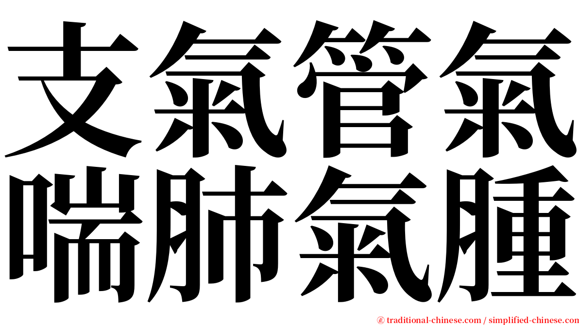 支氣管氣喘肺氣腫 serif font