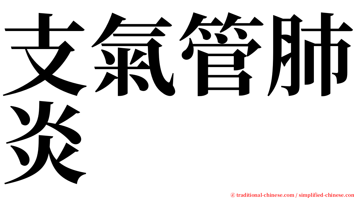 支氣管肺炎 serif font
