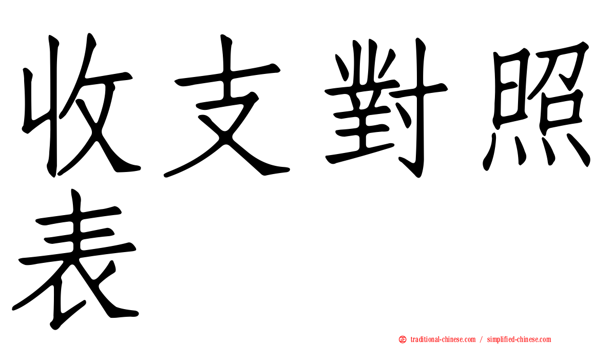 收支對照表