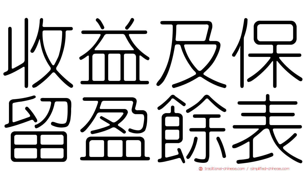 收益及保留盈餘表