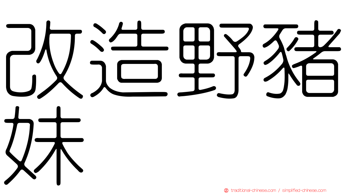 改造野豬妹