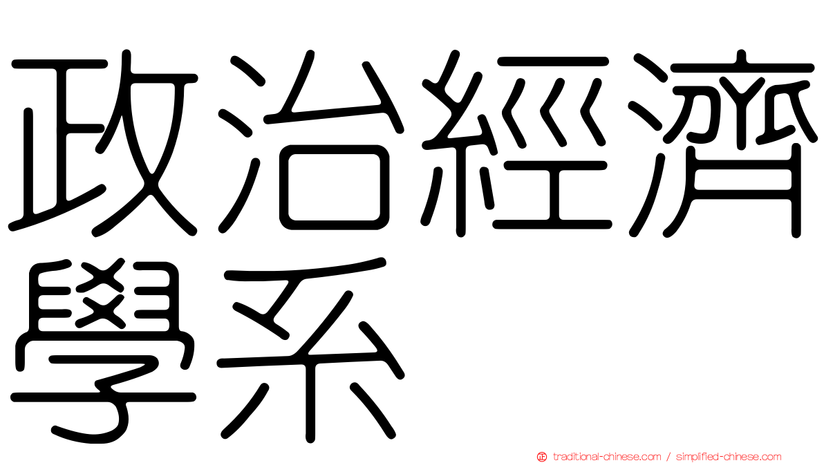 政治經濟學系