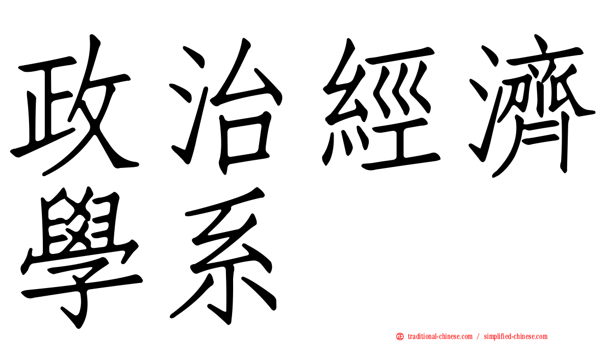 政治經濟學系