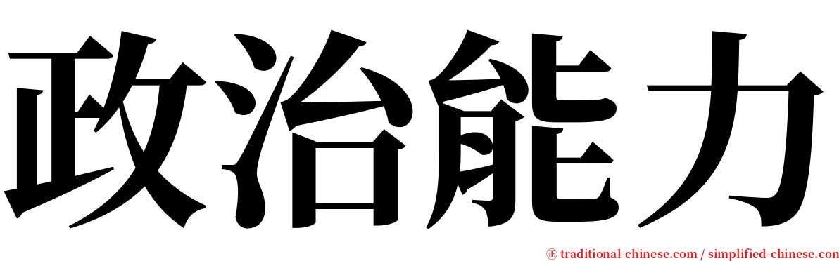 政治能力 serif font