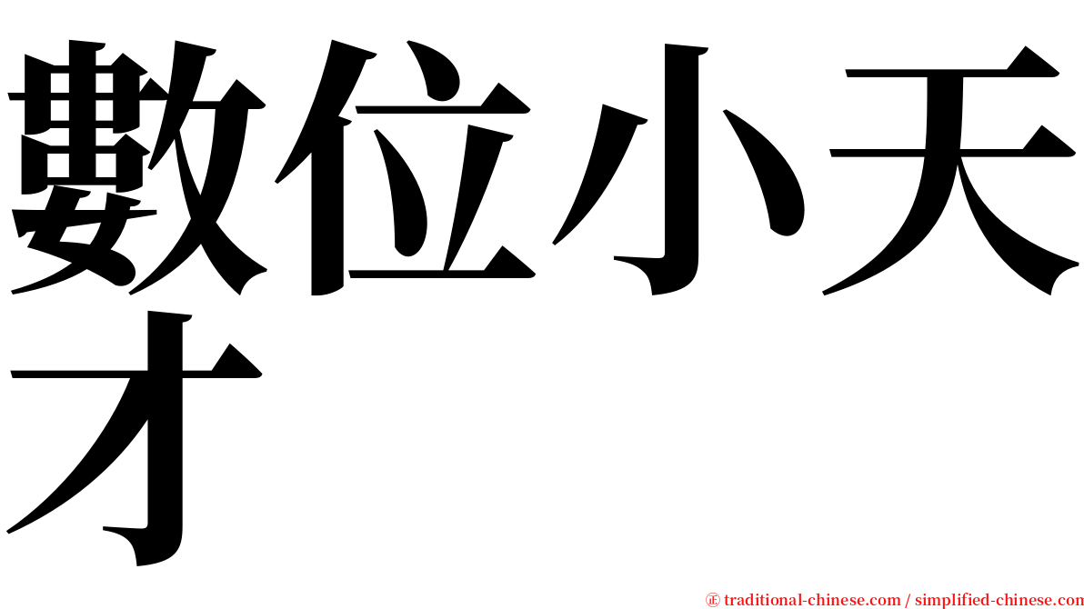 數位小天才 serif font