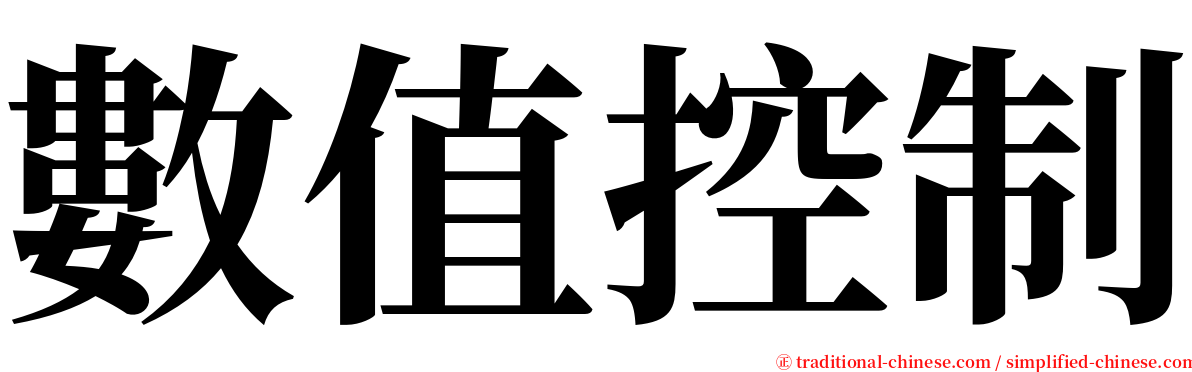 數值控制 serif font