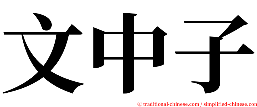 文中子 serif font