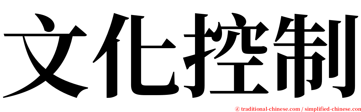 文化控制 serif font