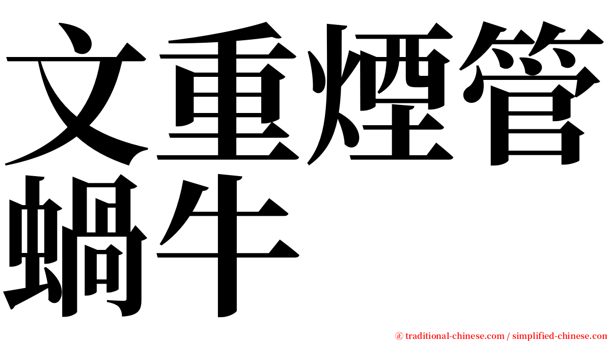文重煙管蝸牛 serif font