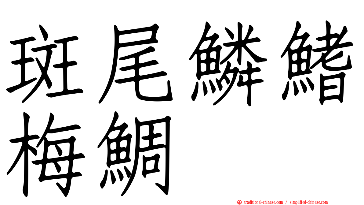 斑尾鱗鰭梅鯛
