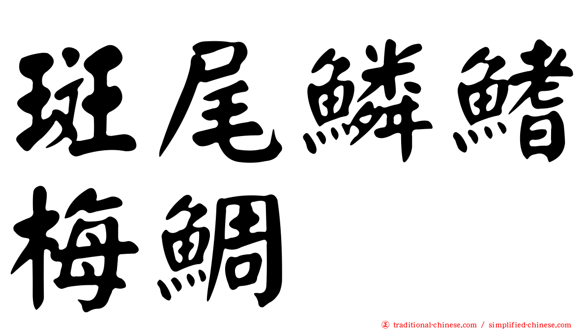 斑尾鱗鰭梅鯛