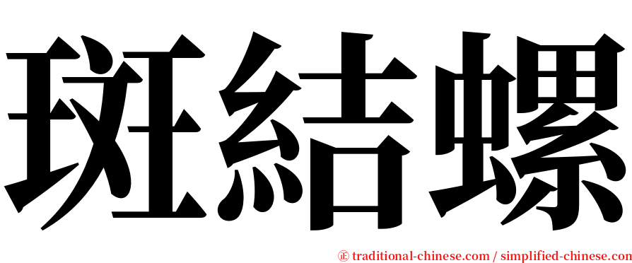 斑結螺 serif font
