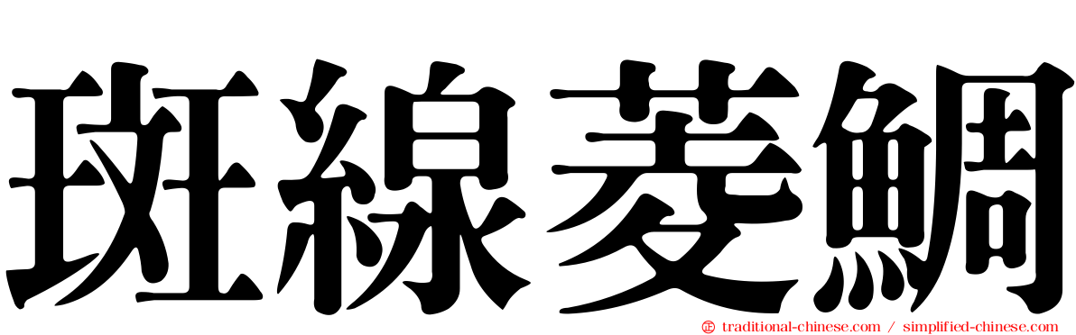 斑線菱鯛
